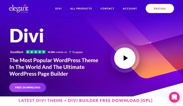 Free Download Divi Theme + Divi Builder Latest version [GPL]